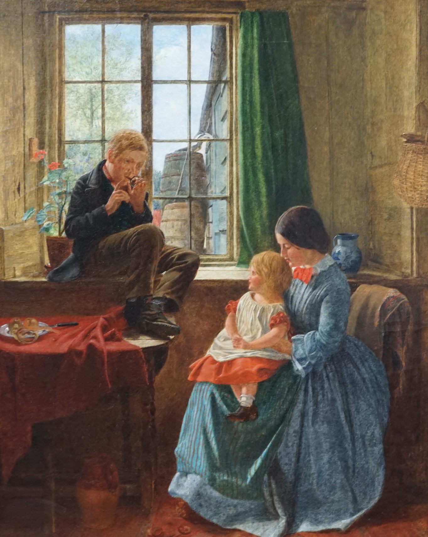 Charles Rossiter (1827-1897) oil on canvas, Mother and children in an interior, unsigned, 49 x 40cm